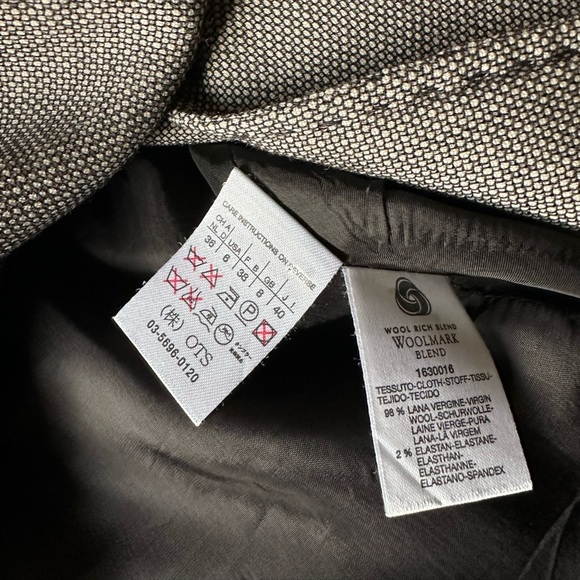 MaxMara 98 % Virgin Wool 2% Elastane Blend Grey textured one button size 6 - Picture 9 of 12